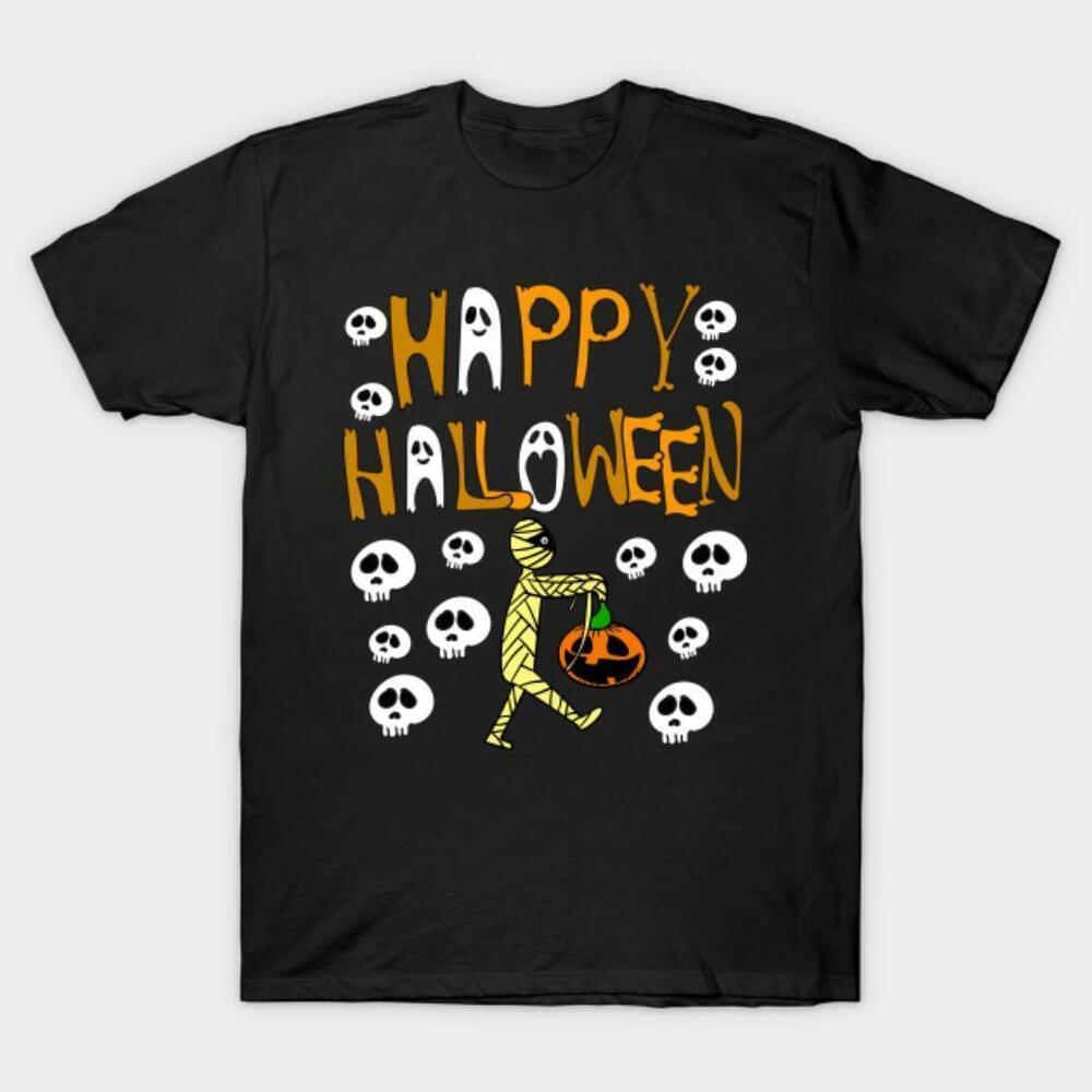 Happy Halloween Mummy Skulls Tshirt